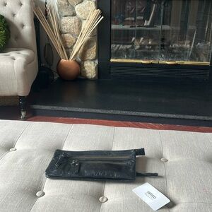 Latico Black Patent Leather Zip Clutch